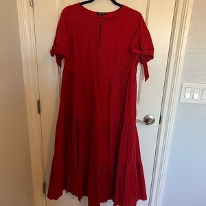 Madewell tiered tie sleeve midi dress